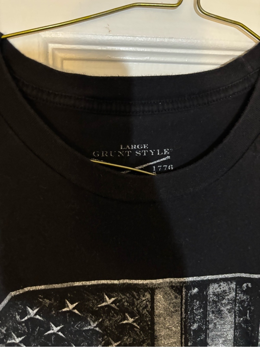 Grunt Style Short-Sleeve Tee with Distressed Flag Diamond - L - Picture 3 of 6